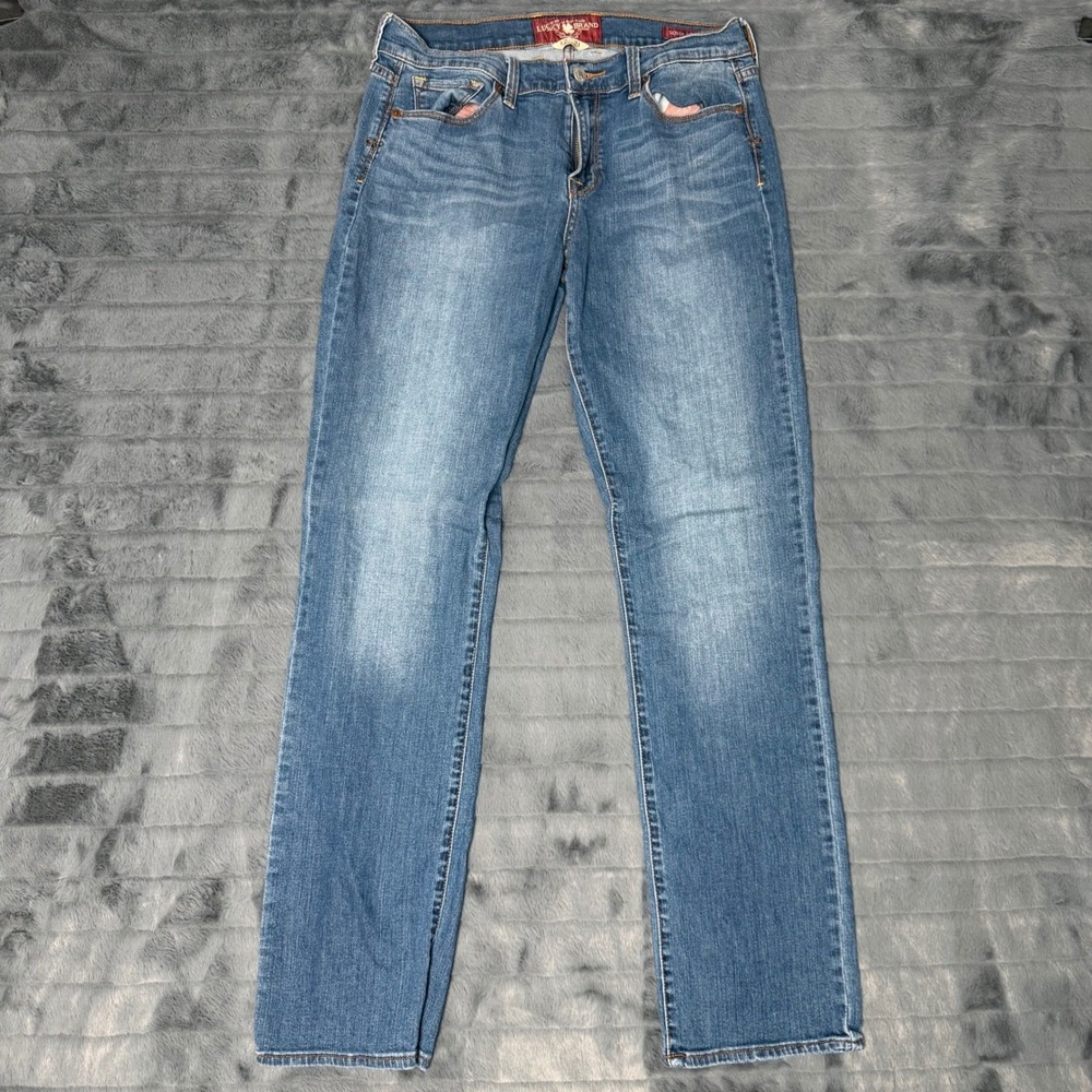 Lucky Brand Sofia Straight Jeans Womens 12/31 Regular Medium Wash Blue Denim